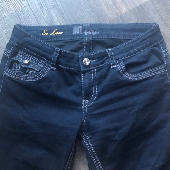 Kut From The Kloth Dark Wash So Low Jeans Sz 8 - Picture 2 of 7